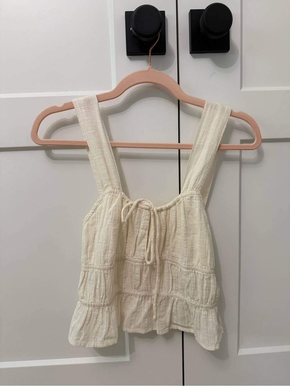 Boho Roxy Peplum Tie-Front Tank Top